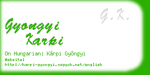 gyongyi karpi business card