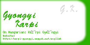 gyongyi karpi business card